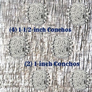Five Berry Nickel Finish Concho Saddle Set-1