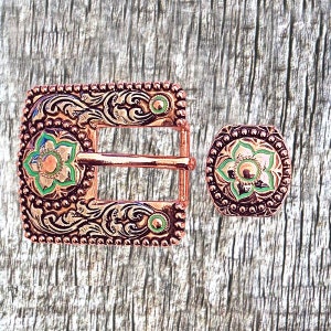 Paire De Conchos (Décorations) Bronze/Blanc Jeremiah Watt - Forme Cœur 1 3/4" - Pour Bride De Cheval