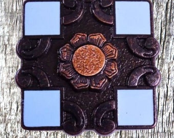 Turquoise Western 1-1/2 inch Square Concho