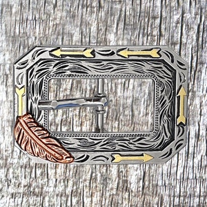 Arrow Tri-Color With Feather 3/4 Inch Buckle