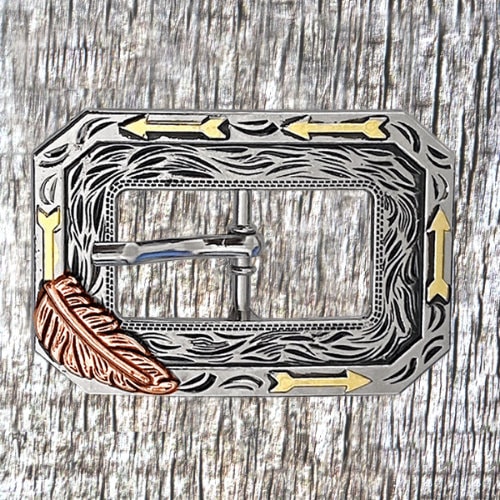 Arrow Tri-Color With Feather 3/4 Inch Buckle