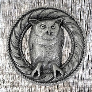 Wildlife Owl Antique Nickel Concho