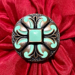 Turquoise San Marcos Concho Scarf & Wild Rag Slide