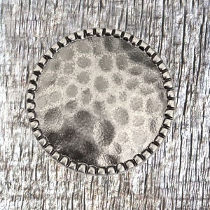 Round Hammered 1-3/4 Inch Screw Back Concho Antiqued Nickel Finish