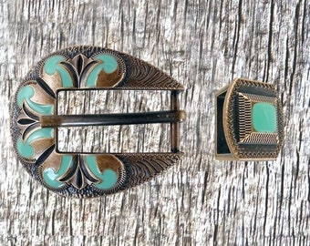 Turquoise San Marcos Buckle Set