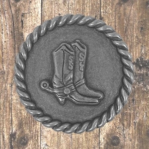 Cowboy Western Boot Pewter Finish Cabinet Knobs