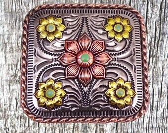 Cuadrado con Flors 1-1/4 inch concho's
