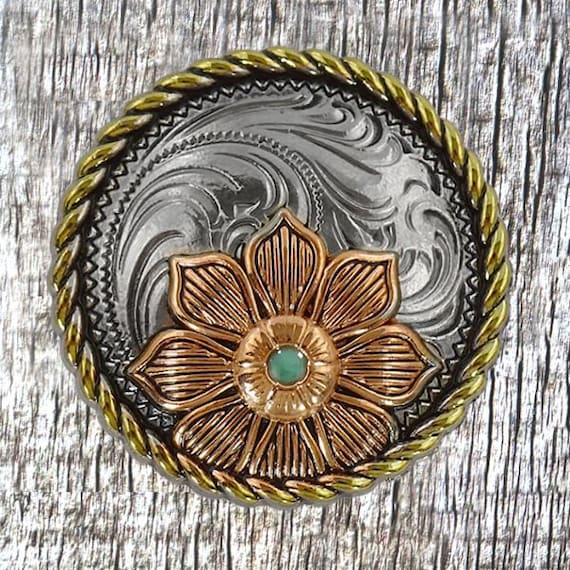 10 Conchos Floraux Argentés - Pour Selle, Ceinture, Sac