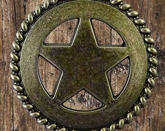 Star Cabinet Hardware Knob Antique Brass Finish