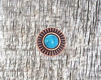 Feathered Turquoise 1/2 Inch Concho