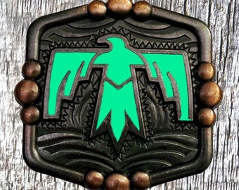 Thunderbird Turquoise Concho 1-3/8 Inch