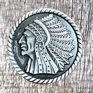 Indian Chief Head Dress Profile Left Motorcycle AN Concho