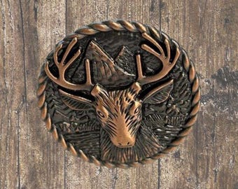 Deep Woods Deer Antique Copper Cabinet Knob