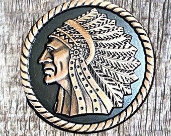 Indian Chief Headdress Profile Left Motorcycle AC Concho