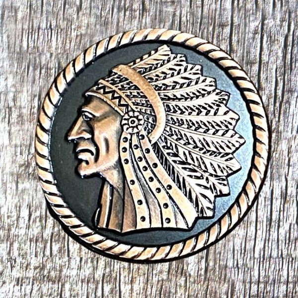 Indian Chief Headdress Profile Left Motorcycle AC Concho