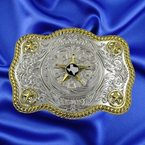 Stile occidentale, fibbia per cintura Star Trophy con lo sceriffo Concho