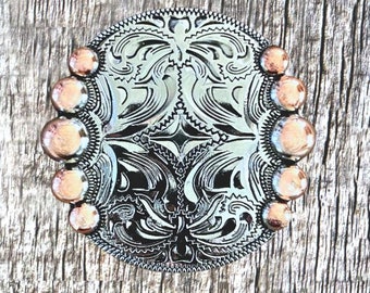 Five Berry Nickel Copped Finish 1-1/2 Inch Concho