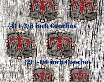 Thunderbird Red Concho Saddle Set-2
