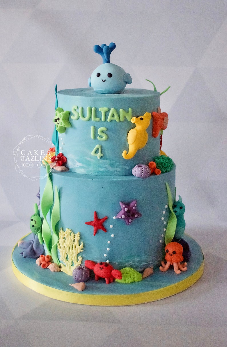 Under the sea fondant cake decorations Etsy