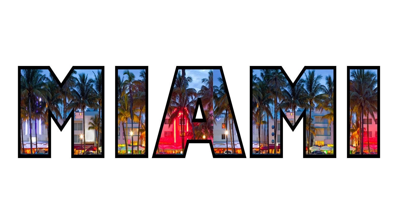 Miami Printable File Sublimation Designs Digital Art Etsy