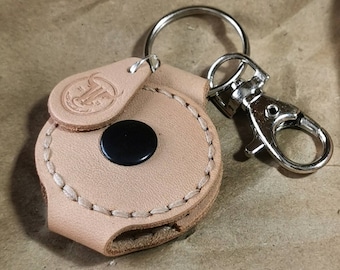 Porte-clés en cuir naturel, pièce de 1 livre 23 mm, porte-bague, porte-clés médaillon AA NA CA