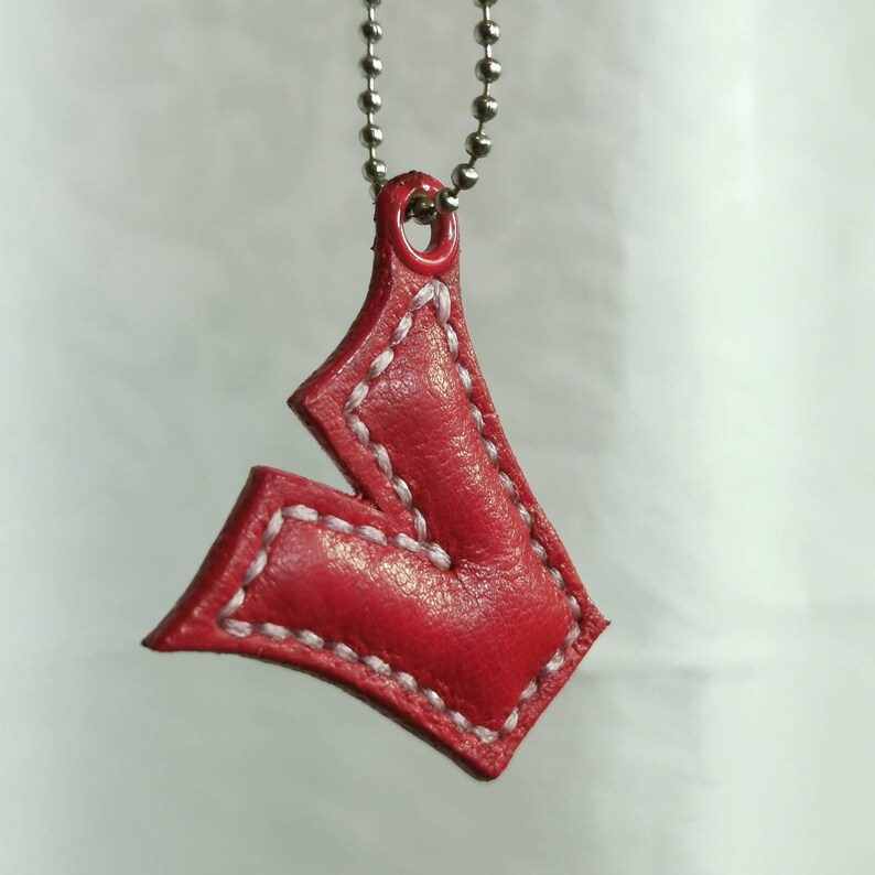 Leather initial letter keychain keyring Etsy