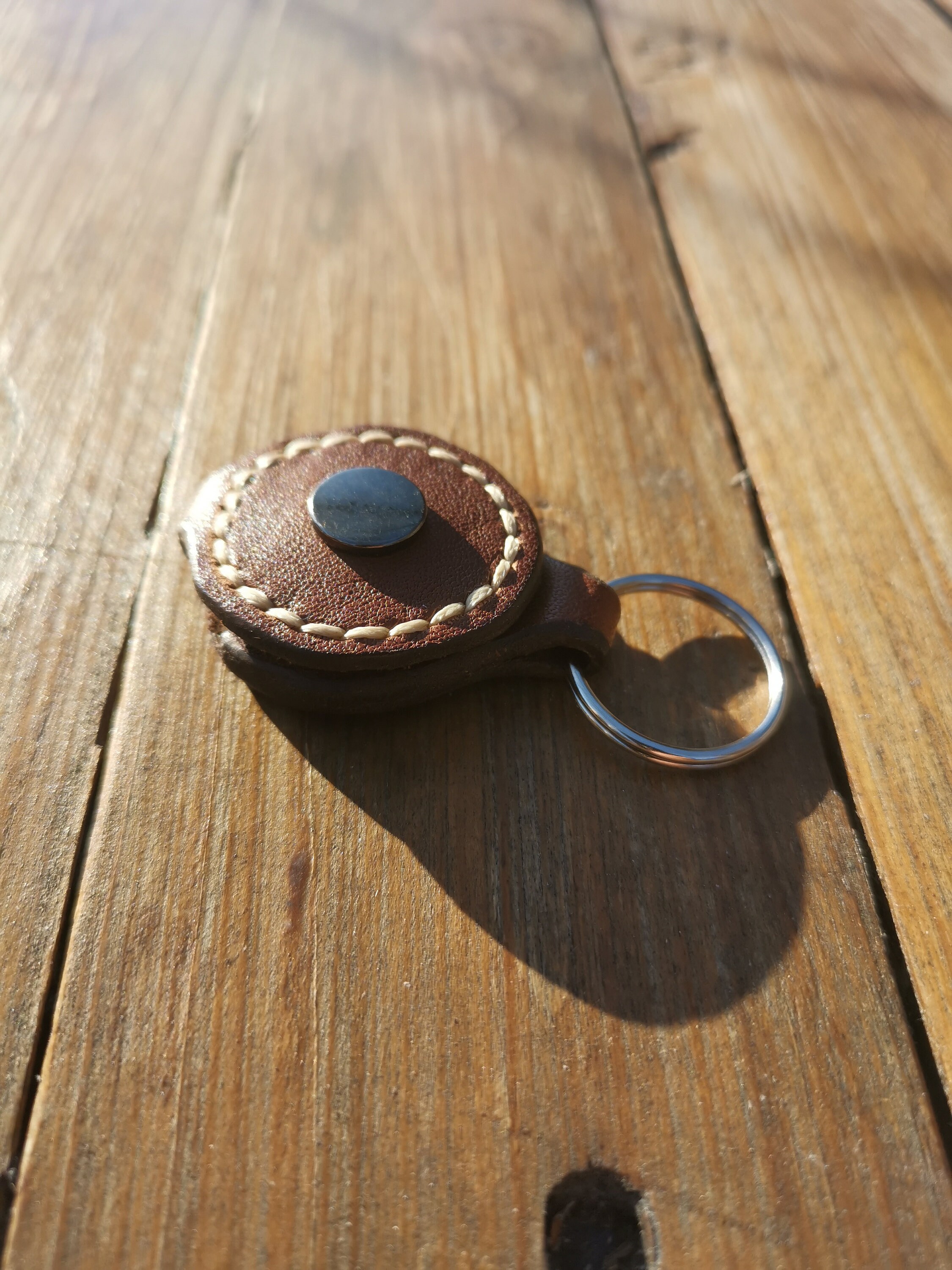 Natural leather key fob coin holder coin keychain Etsy