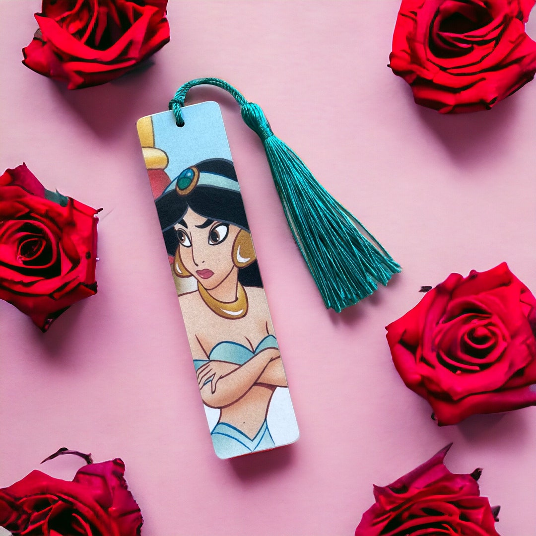 Upcycled Disney Book Aladdin Jasmine Wooden Bookmark Book Christmas ...