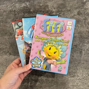 Milkshake TV Shows DVD Films Y2K Vintage Retro Fifi Flowertots Roary Racing Car Elmo Harry Bucket Full of Dinosaurs