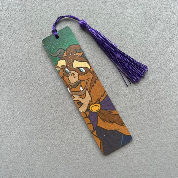 Upcycled Disney Book Beauty and the Beast Wooden Bookmark Book Gift