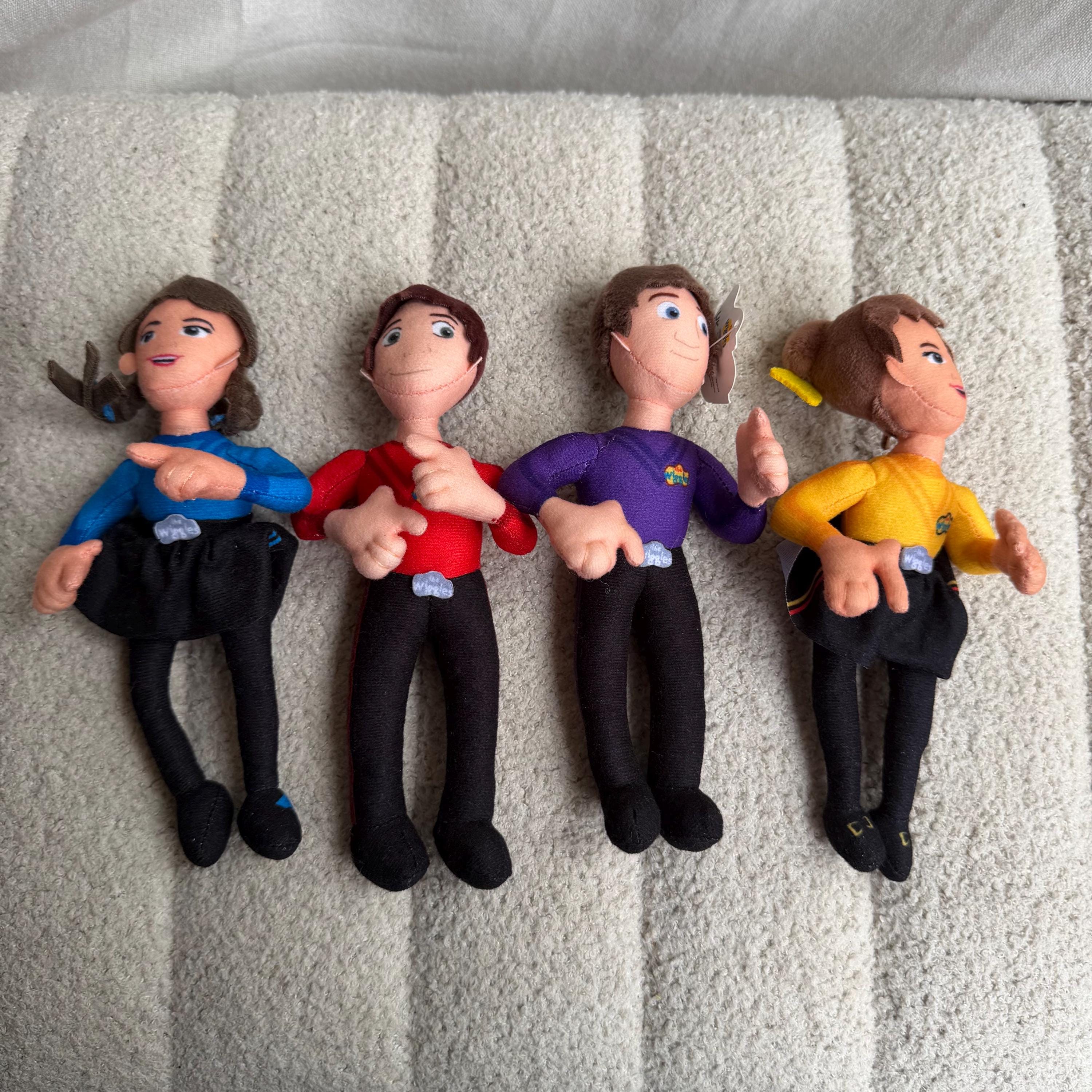 Rare Official the Wiggles TV Show Set of 4 Soft Toy Plush Figures