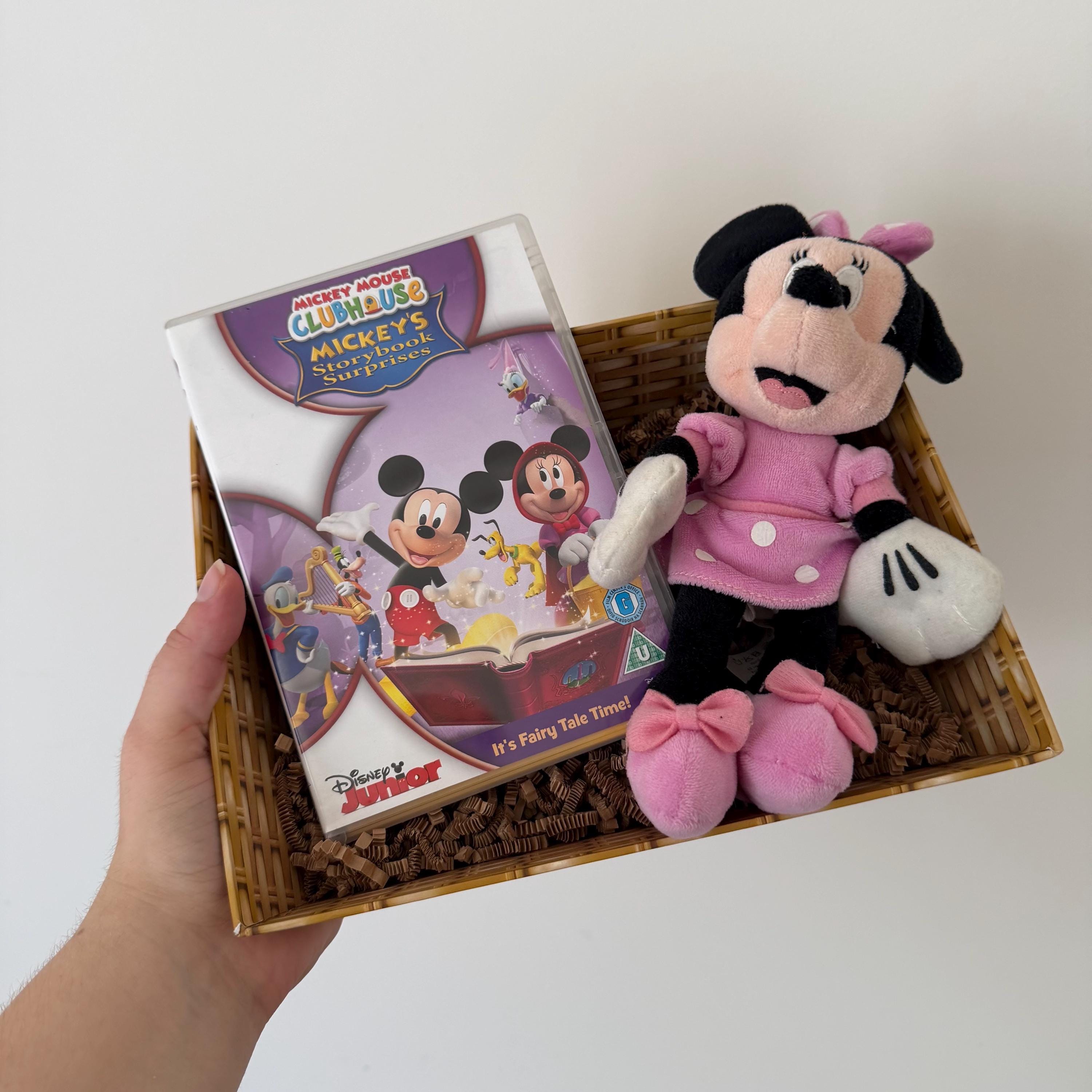 Disney Mickey Mouse Minnie Soft Plush Toy & DVD Bundle Gift Basket