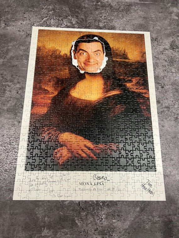 Mr.Bean ミスタービーン モナリザ　モナビーナ パズル　500ピース Mona Beana Mr Bean Ravensburger 500 Piece Puzzle Rare Vintage 1998