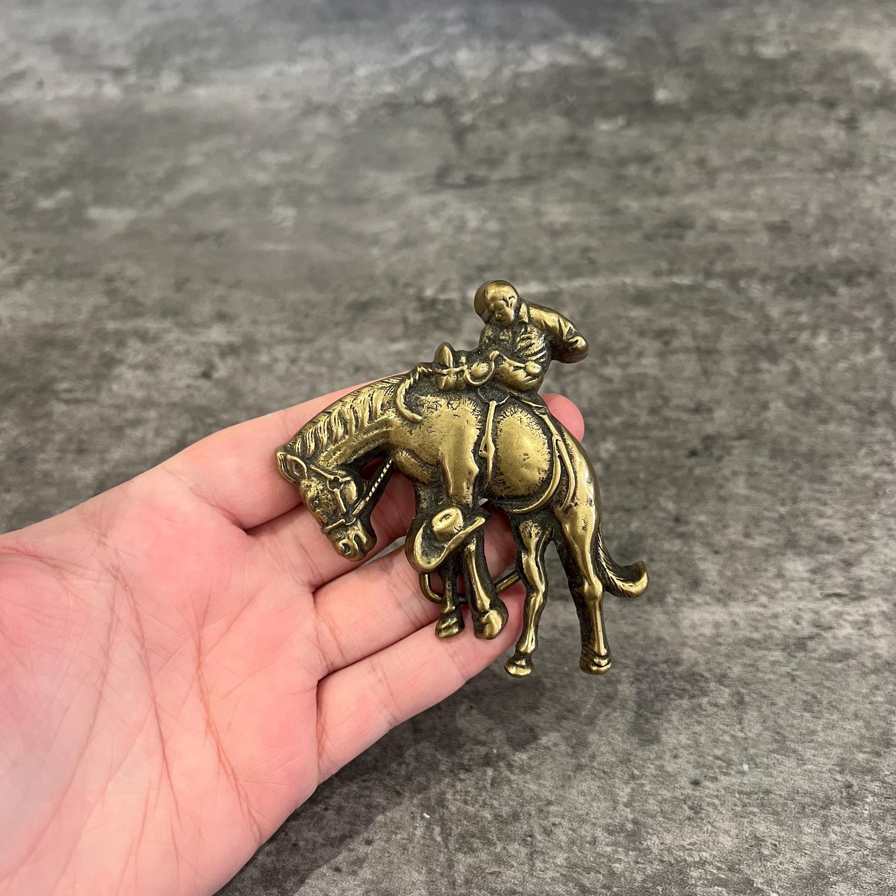 Vintage Baron Buckles 6162 Western Cowboy Solid Brass Belt Buckle