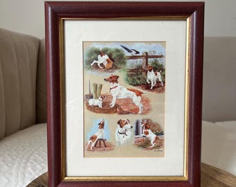 Brian Tovey Art Print of Jack Russell Terrier Framed Prints Vintage Farmhouse