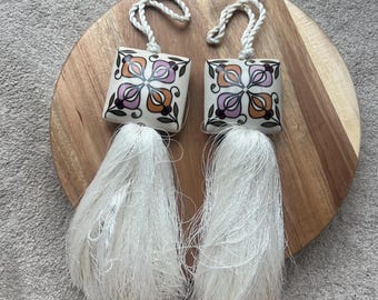 Vintage Handpainted Ceramic Tassels Curtain Tie Backs