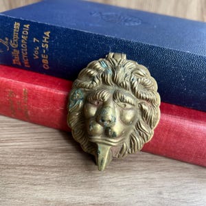 Antique Brass Lion Escutcheon Key Hole Cover