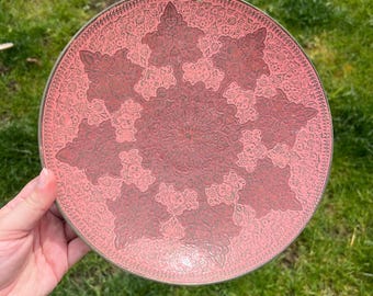 Bol decorativo de latón esmaltado vintage de 25 cm (10 pulgadas)