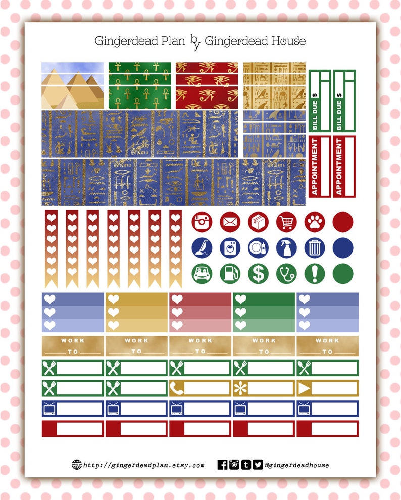 Pharoah's Place Ancient Egypt Egyptian Printable Planner Sticker Kit EC Vertical image 4