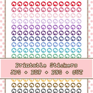 Bright Horse Head Printable Planner Icon Stickers - Equestrian - Horseback Riding