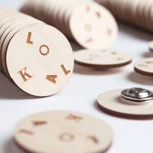 Personalized Wooden Name Tag: Engraved Employee Badge with Strong Magnet