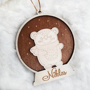 Personalised Name Christmas Baubles - Custom Wood Decor - Wooden gift Ornaments name – Christmas Decoration 2024