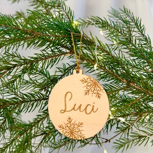 Personalized Wooden Name Christmas Bauble: Custom First Christmas Ornament 2025