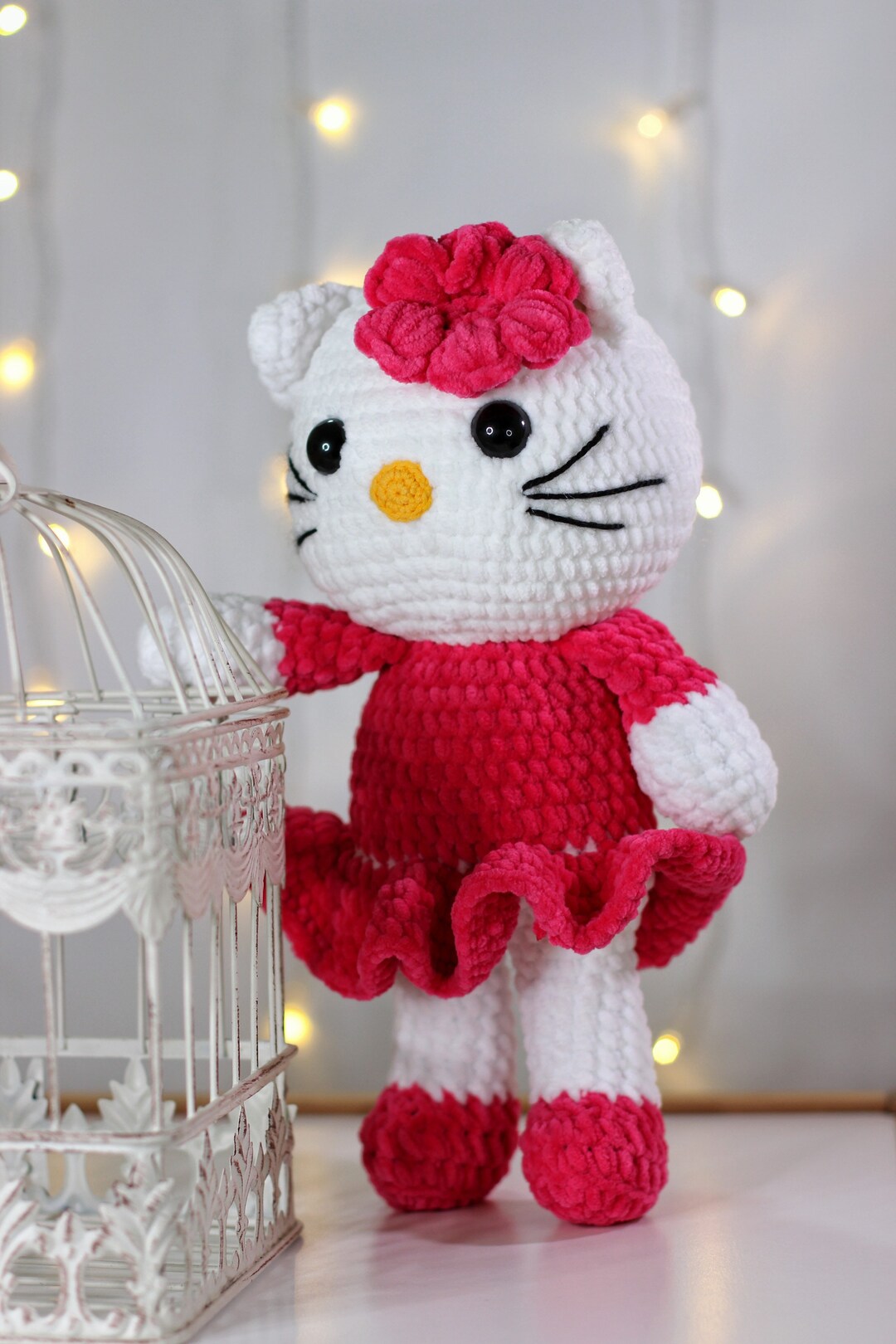 Hello Kitty Crochet Doll .handmade Knitted Kitty. Best Gift - Etsy