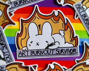 Art Burnout Survivor 10x10cm Sticker