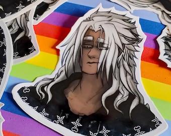Kingdom Hearts - Xemnas Watercolour Headshot Sticker 10x10cm