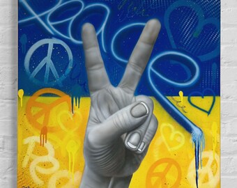 Peace Ukraine hand-painted