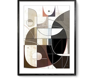 Arte mural moderno de mediados de siglo, arte moderno de mediados de siglo, impresión de arte moderno, expresionismo abstracto, arte modernista