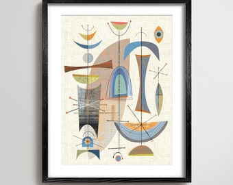 Mid Century Art Print, Mid Century Modern Art, Eames Era Wall Art, Atomic Art Print, Modern Art, Modernist Art