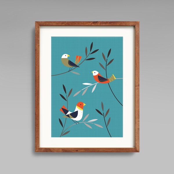Mid Century Art Print Etsy UK